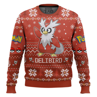 Hooktab Pokemon Gen 2 Delibird Ugly Christmas Sweater