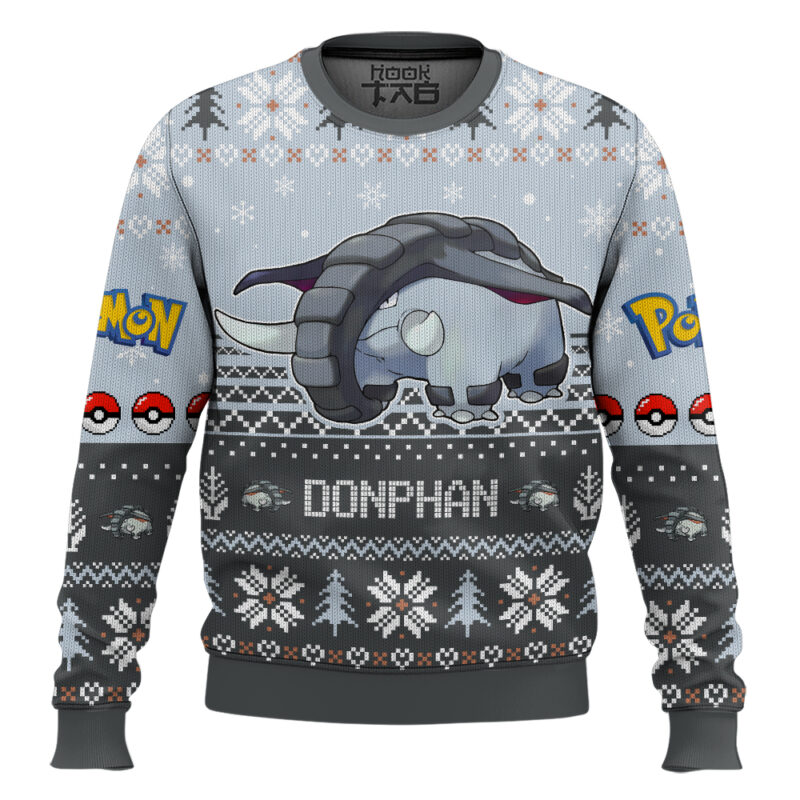 Hooktab Pokemon Gen 2 Donphan Ugly Christmas Sweater
