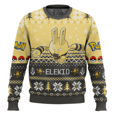 Hooktab Pokemon Gen 2 Elekid Ugly Christmas Sweater