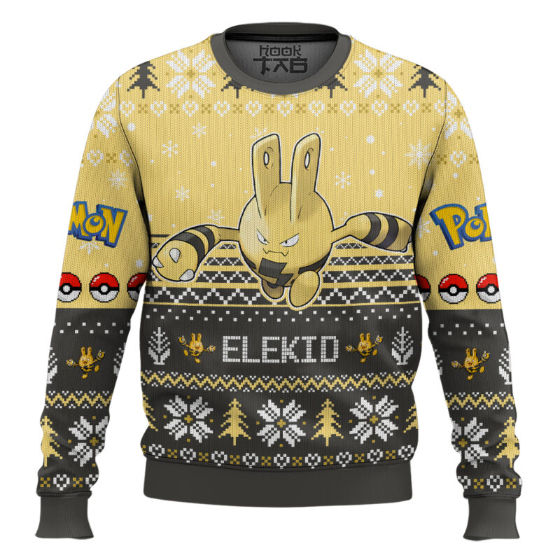 Hooktab Pokemon Gen 2 Elekid Ugly Christmas Sweater
