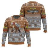 Hooktab Pokemon Gen 2 Entei Ugly Christmas Sweater