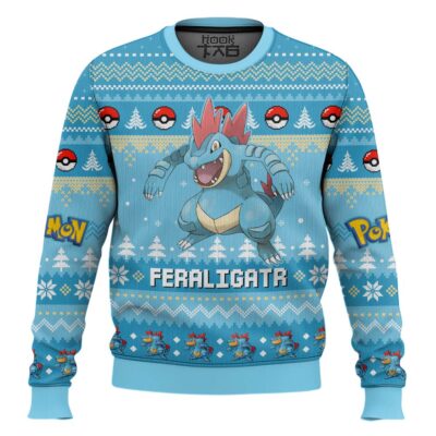Hooktab Pokemon Gen 2 Feraligatr Ugly Christmas Sweater