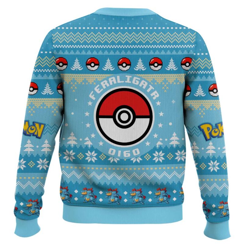 Hooktab Pokemon Gen 2 Feraligatr Ugly Christmas Sweater Hooktab Pokemon Gen 2 Feraligatr Ugly Christmas Sweater