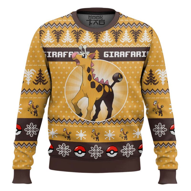 Hooktab Pokemon Gen 2 Girafarig Ugly Christmas Sweater