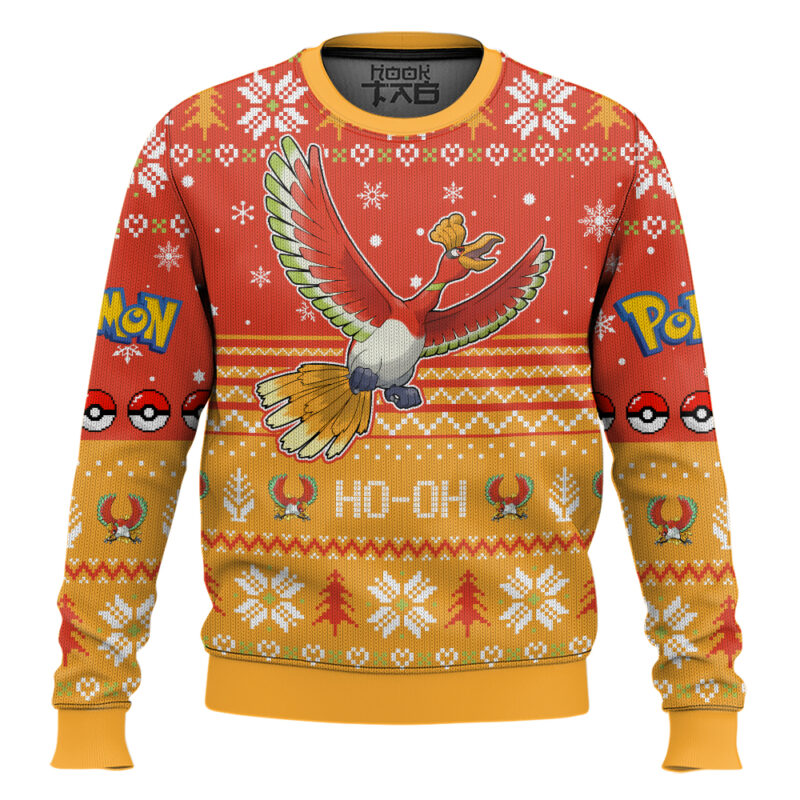 Hooktab Pokemon Gen 2 Ho-oh Ugly Christmas Sweater