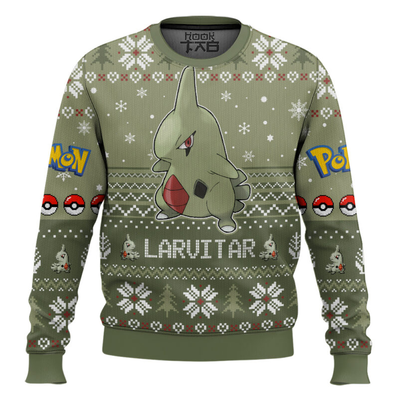 Hooktab Pokemon Gen 2 Larvitar Ugly Christmas Sweater
