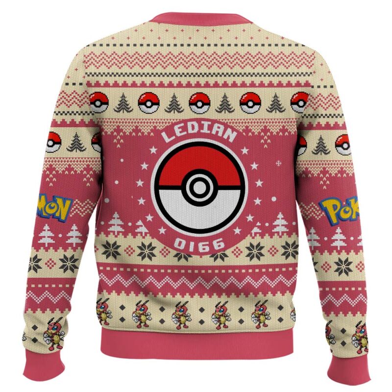 Hooktab Pokemon Gen 2 Ledian Ugly Christmas Sweater Hooktab Pokemon Gen 2 Ledian Ugly Christmas Sweater