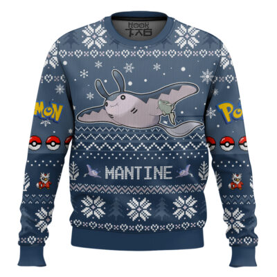 Hooktab Pokemon Gen 2 Mantine Ugly Christmas Sweater