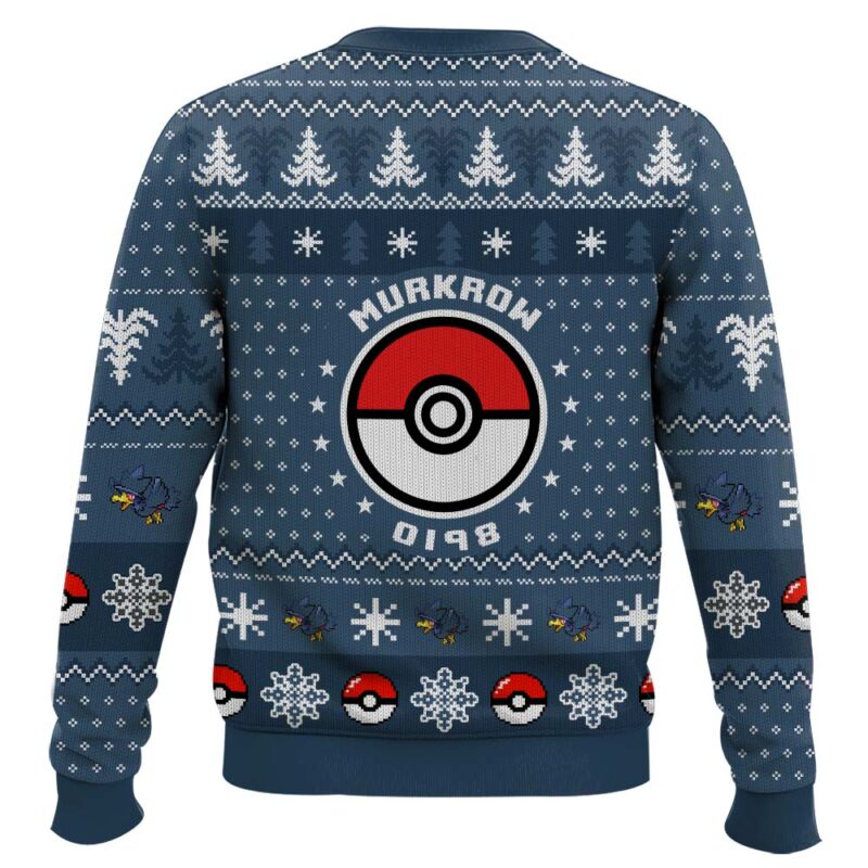 Hooktab Pokemon Gen 2 Murkrow Ugly Christmas Sweater Hooktab Pokemon Gen 2 Murkrow Ugly Christmas Sweater