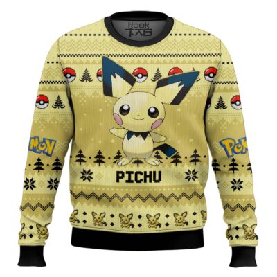 Hooktab Pokemon Gen 2 Pichu Ugly Christmas Sweater