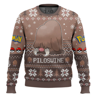 Hooktab Pokemon Gen 2 Piloswine Ugly Christmas Sweater