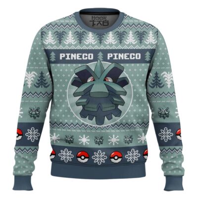 Hooktab Pokemon Gen 2 Pineco Ugly Christmas Sweater