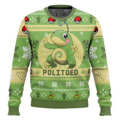 Hooktab Pokemon Gen 2 Politoed Ugly Christmas Sweater