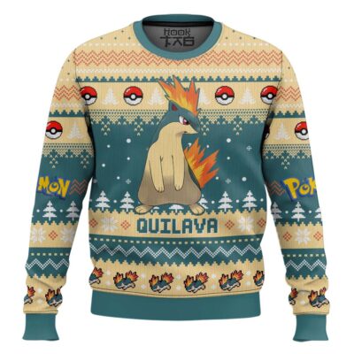 Hooktab Pokemon Gen 2 Quilava Ugly Christmas Sweater