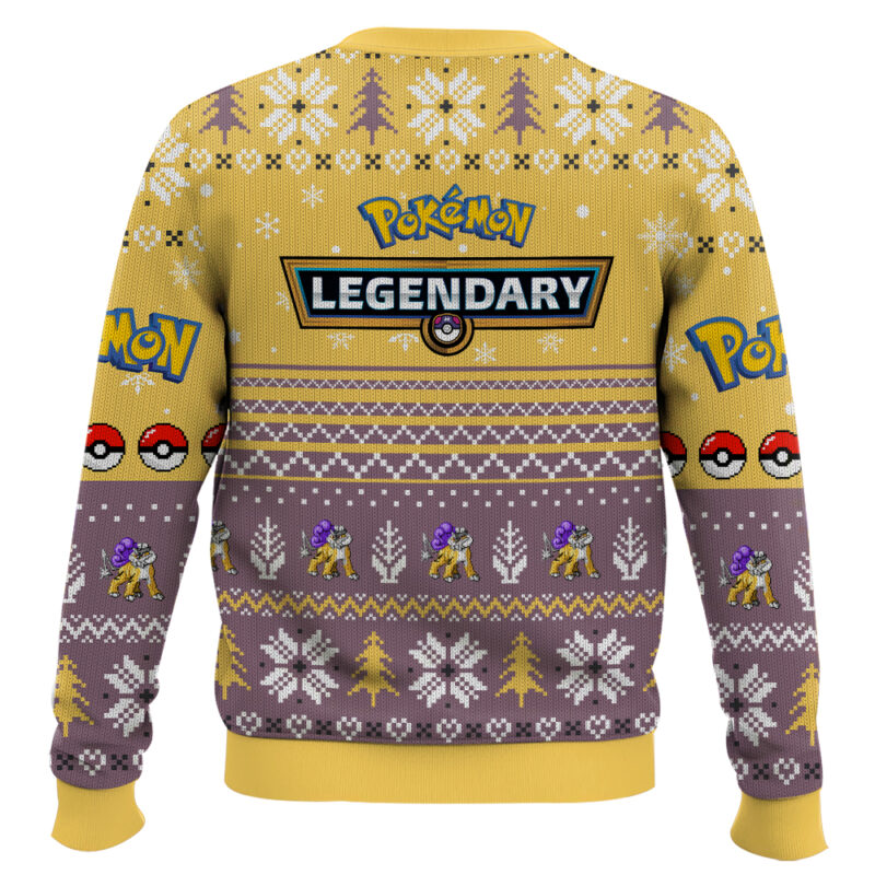 Hooktab Pokemon Gen 2 Raikou Ugly Christmas Sweater Hooktab Pokemon Gen 2 Raikou Ugly Christmas Sweater
