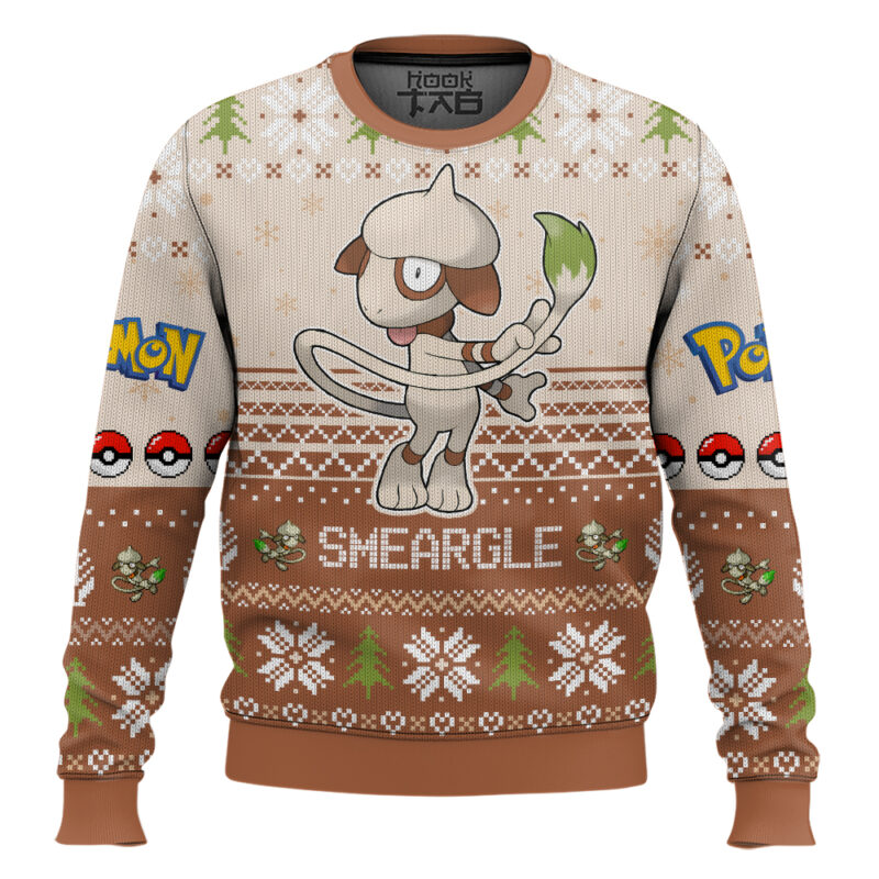 Hooktab Pokemon Gen 2 Smeargle Ugly Christmas Sweater