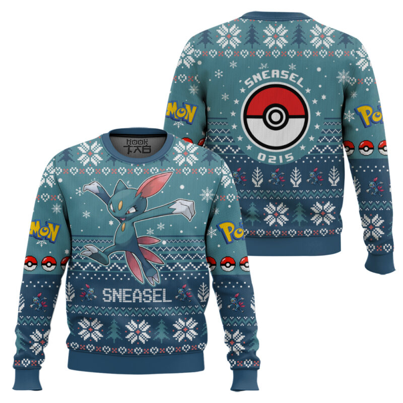 Hooktab Pokemon Gen 2 Sneasel Ugly Christmas Sweater Hooktab Pokemon Gen 2 Sneasel Ugly Christmas Sweater