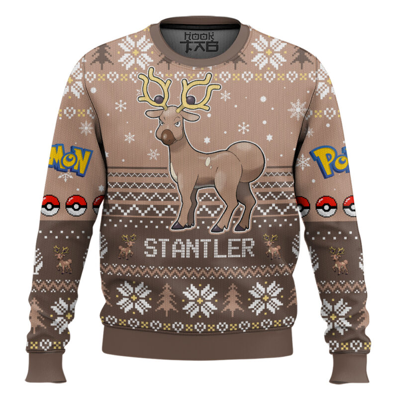 Hooktab Pokemon Gen 2 Stantler Ugly Christmas Sweater