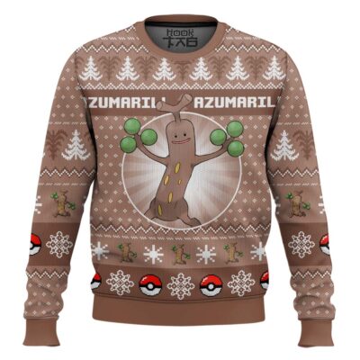 Hooktab Pokemon Gen 2 Sudowoodo Ugly Christmas Sweater