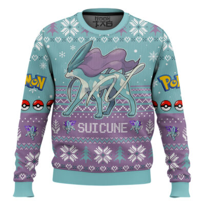 Hooktab Pokemon Gen 2 Suicune Ugly Christmas Sweater