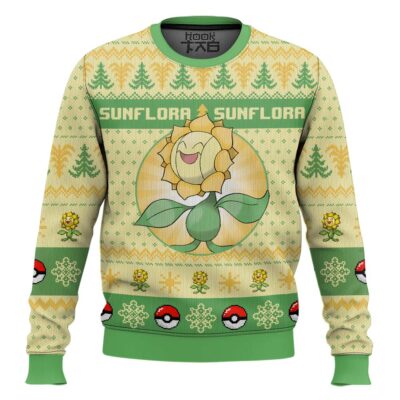 Hooktab Pokemon Gen 2 Sunflora Ugly Christmas Sweater