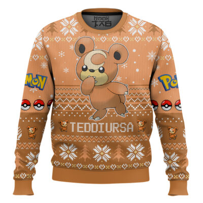 Hooktab Pokemon Gen 2 Teddiursa Ugly Christmas Sweater