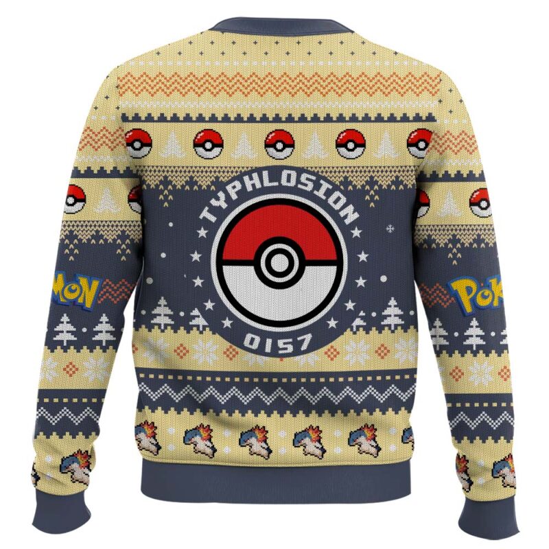 Hooktab Pokemon Gen 2 Typhlosion Ugly Christmas Sweater Hooktab Pokemon Gen 2 Typhlosion Ugly Christmas Sweater