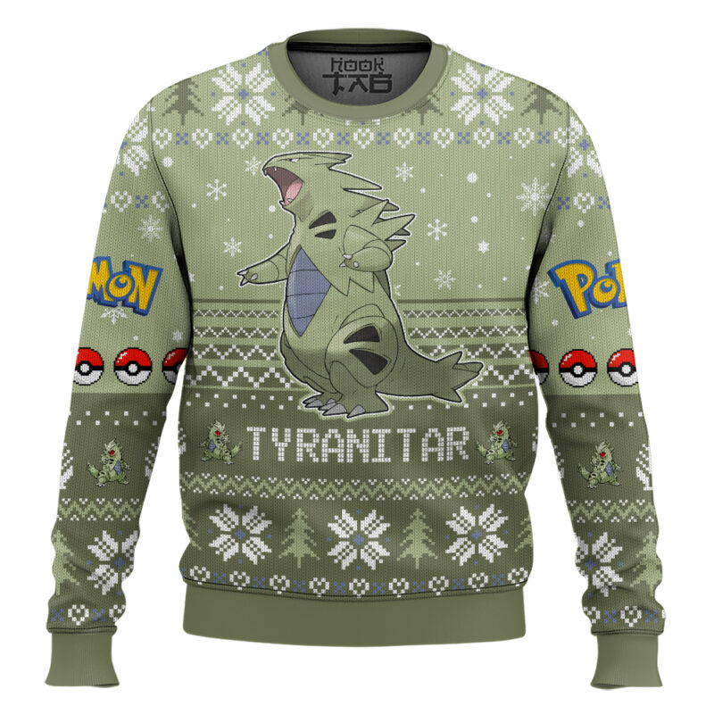 Hooktab Pokemon Gen 2 Tyranitar Ugly Christmas Sweater