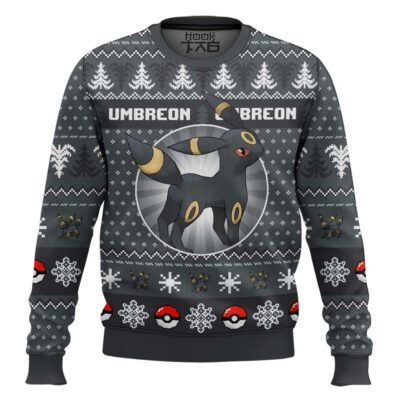 Hooktab Pokemon Gen 2 Umbreon Ugly Christmas Sweater
