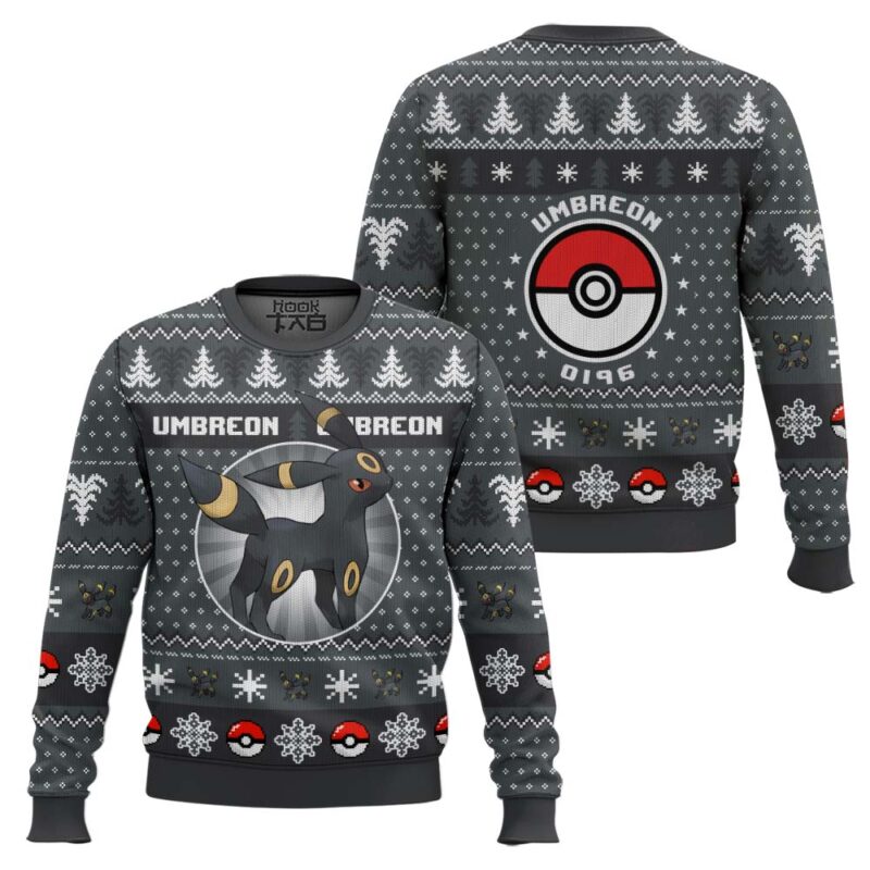 Hooktab Pokemon Gen 2 Umbreon Ugly Christmas Sweater Hooktab Pokemon Gen 2 Umbreon Ugly Christmas Sweater