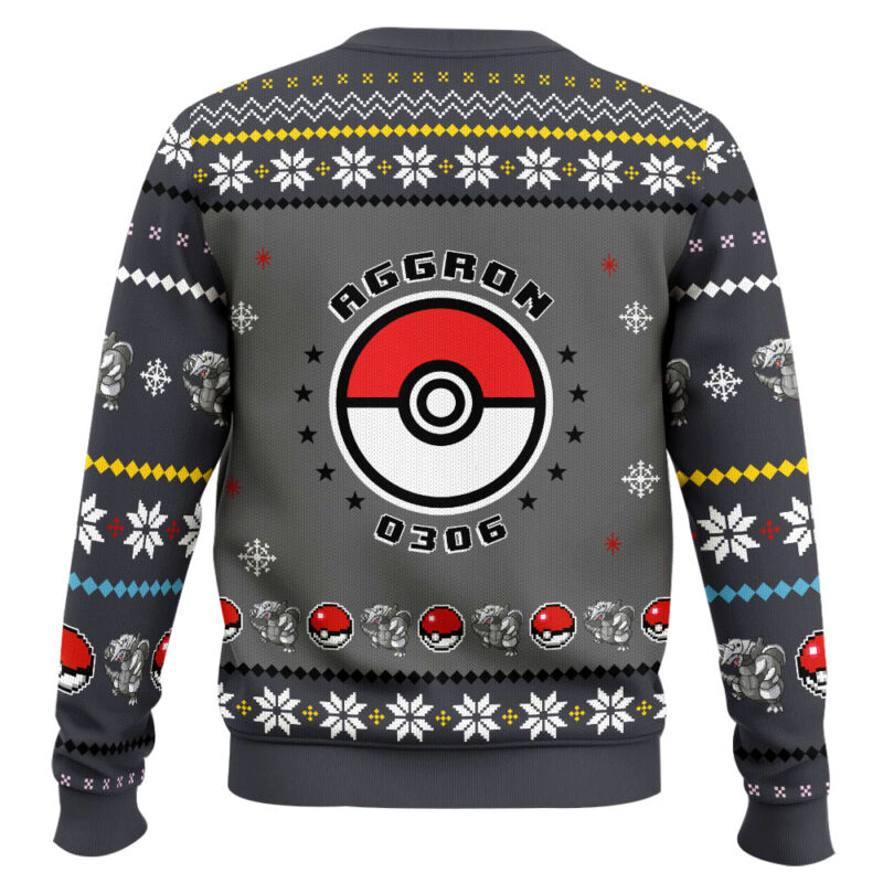 Hooktab Pokemon Gen 3 Aggron Ugly Christmas Sweater Hooktab Pokemon Gen 3 Aggron Ugly Christmas Sweater