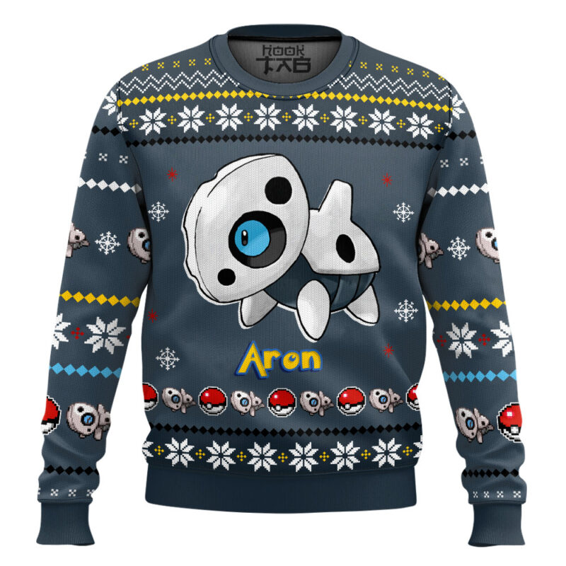 Hooktab Pokemon Gen 3 Aron Ugly Christmas Sweater
