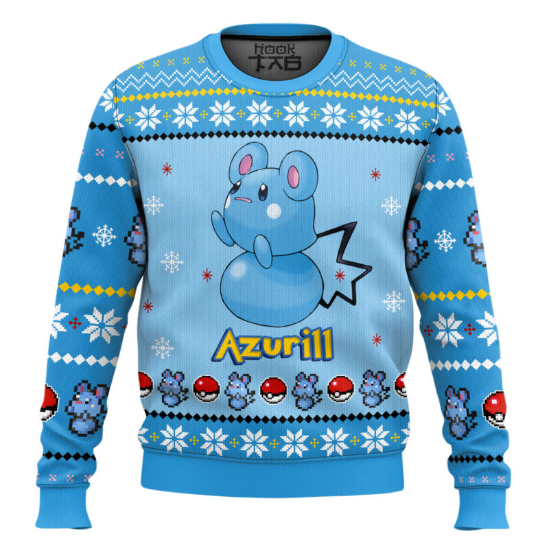 Hooktab Pokemon Gen 3 Azurill Ugly Christmas Sweater