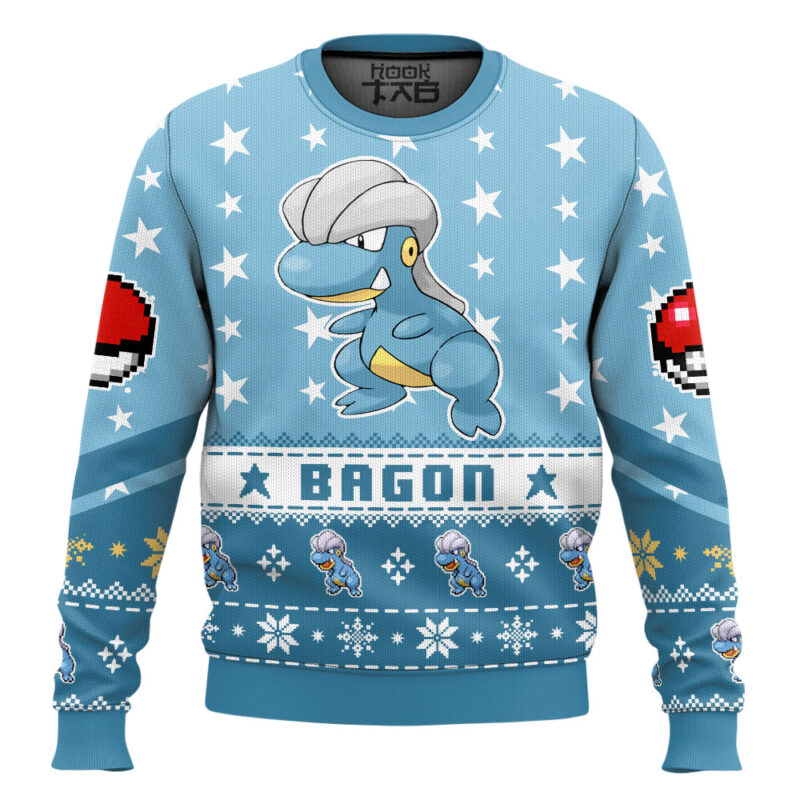 Hooktab Pokemon Gen 3 Bagon Ugly Christmas Sweater