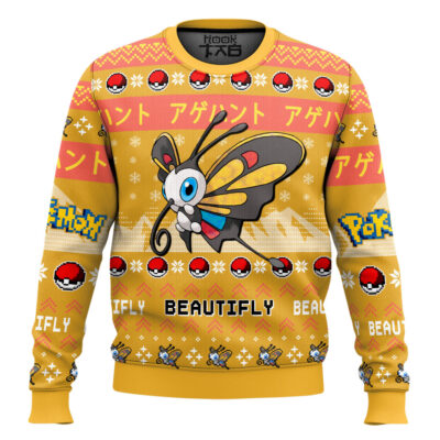 Hooktab Pokemon Gen 3 Beautifly Ugly Christmas Sweater