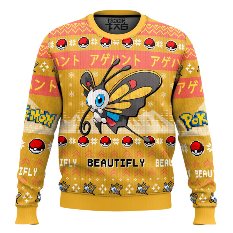 Hooktab Pokemon Gen 3 Beautifly Ugly Christmas Sweater