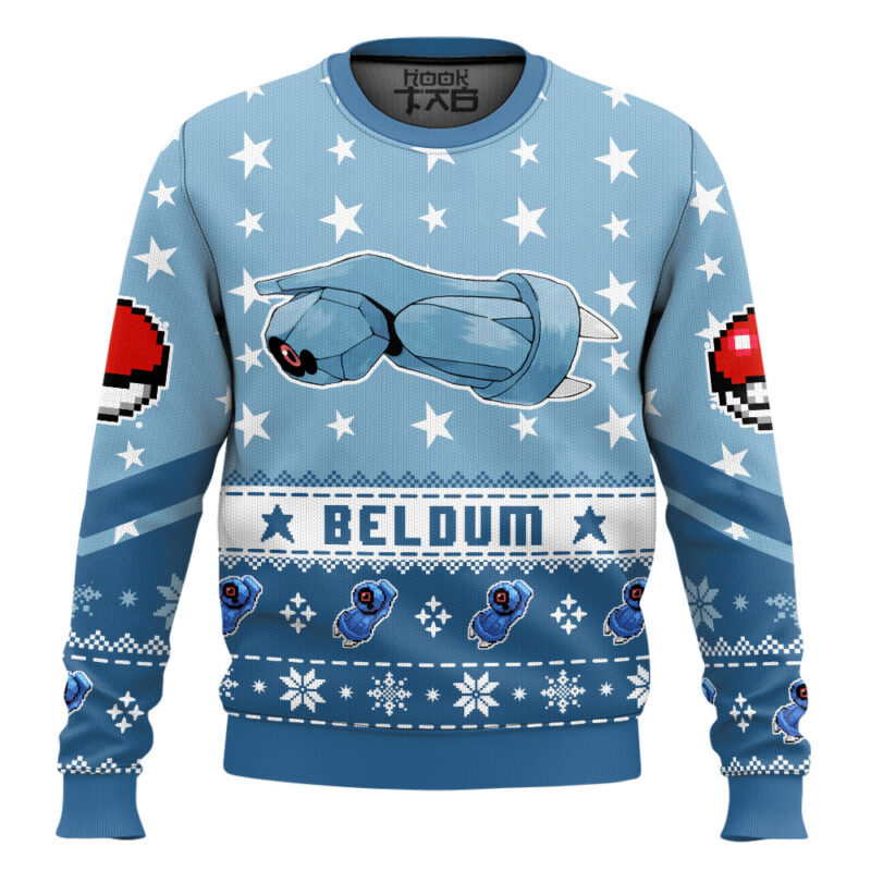 Hooktab Pokemon Gen 3 Beldum Ugly Christmas Sweater
