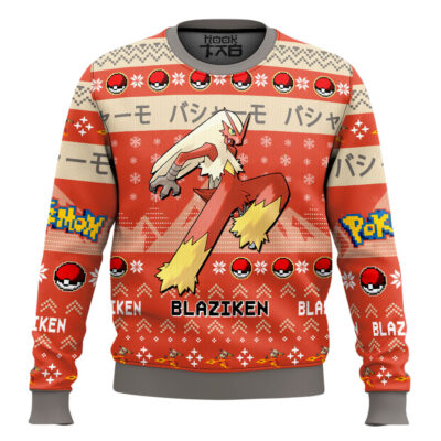Hooktab Pokemon Gen 3 Blaziken Ugly Christmas Sweater