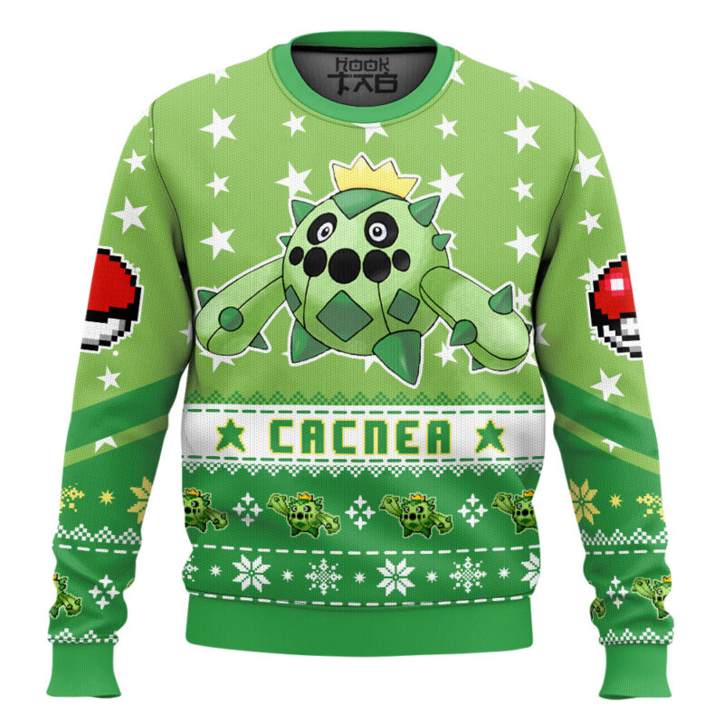 Hooktab Pokemon Gen 3 Cacnea Ugly Christmas Sweater