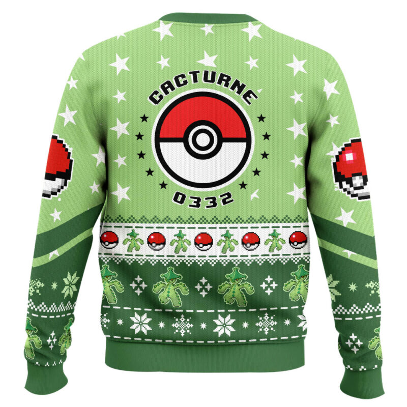 Hooktab Pokemon Gen 3 Cacturne Ugly Christmas Sweater Hooktab Pokemon Gen 3 Cacturne Ugly Christmas Sweater