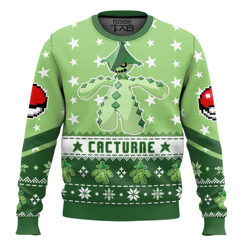 Hooktab Pokemon Gen 3 Cacturne Ugly Christmas Sweater