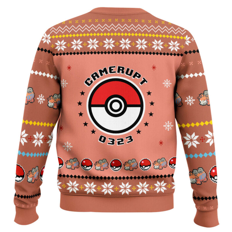 Hooktab Pokemon Gen 3 Camerupt Ugly Christmas Sweater Hooktab Pokemon Gen 3 Camerupt Ugly Christmas Sweater