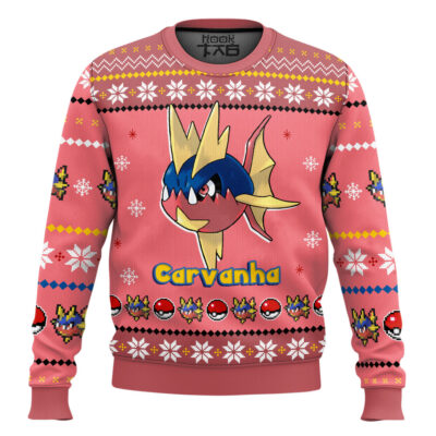 Hooktab Pokemon Gen 3 Carvanha Ugly Christmas Sweater