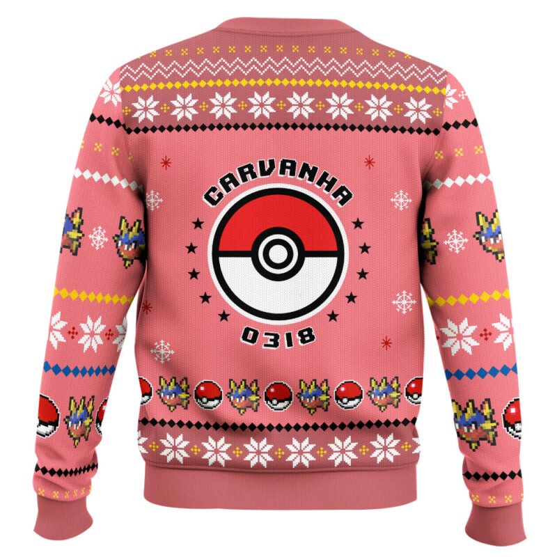 Hooktab Pokemon Gen 3 Carvanha Ugly Christmas Sweater Hooktab Pokemon Gen 3 Carvanha Ugly Christmas Sweater