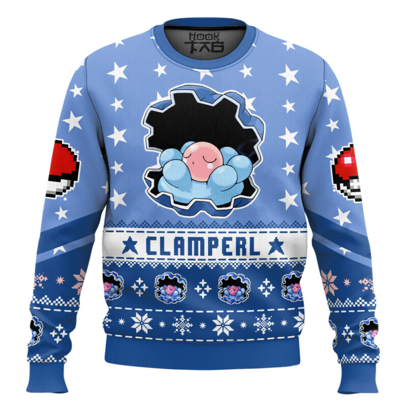 Hooktab Pokemon Gen 3 Clamperl Ugly Christmas Sweater
