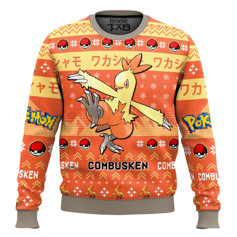 Hooktab Pokemon Gen 3 Combusken Ugly Christmas Sweater