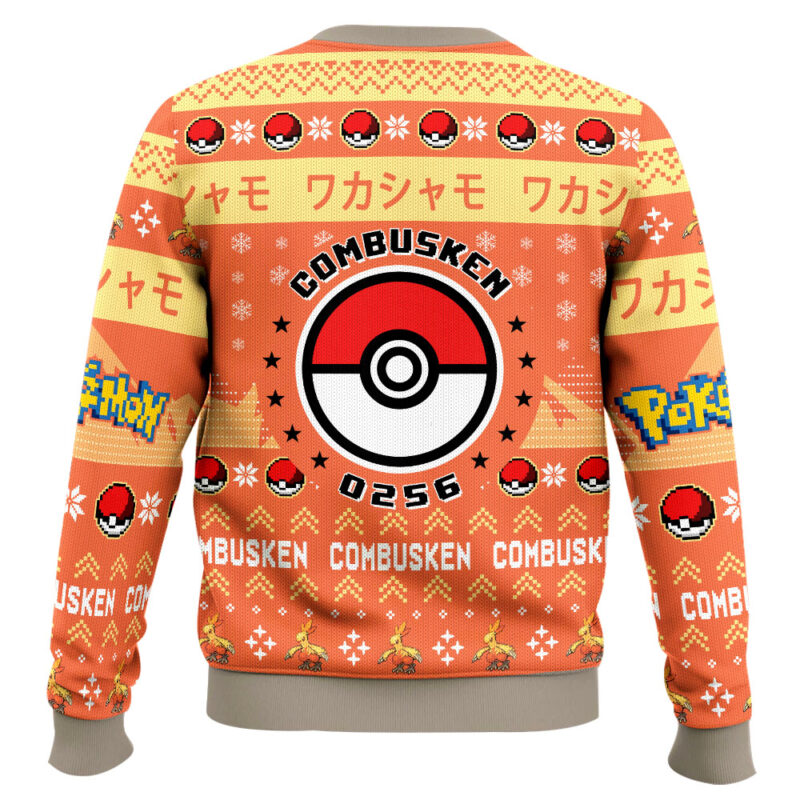 Hooktab Pokemon Gen 3 Combusken Ugly Christmas Sweater Hooktab Pokemon Gen 3 Combusken Ugly Christmas Sweater