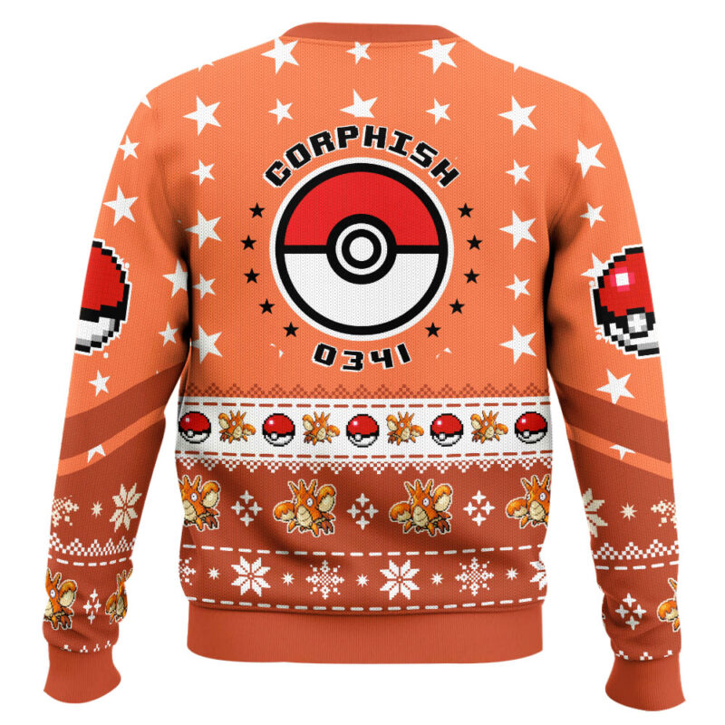 Hooktab Pokemon Gen 3 Corphish Ugly Christmas Sweater Hooktab Pokemon Gen 3 Corphish Ugly Christmas Sweater