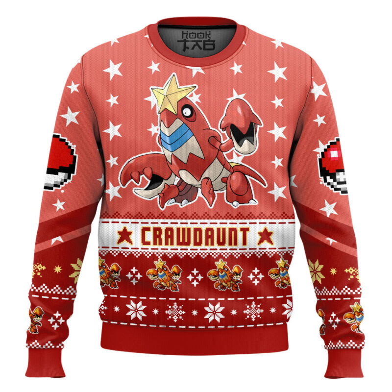 Hooktab Pokemon Gen 3 Crawdaunt Ugly Christmas Sweater