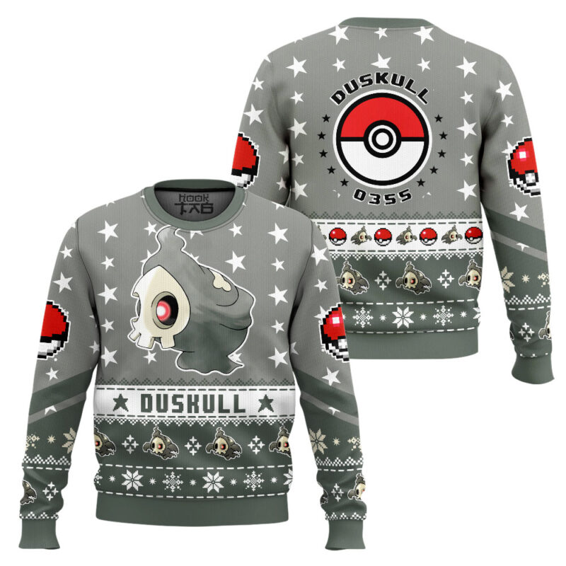 Hooktab Pokemon Gen 3 Duskull Ugly Christmas Sweater Hooktab Pokemon Gen 3 Duskull Ugly Christmas Sweater